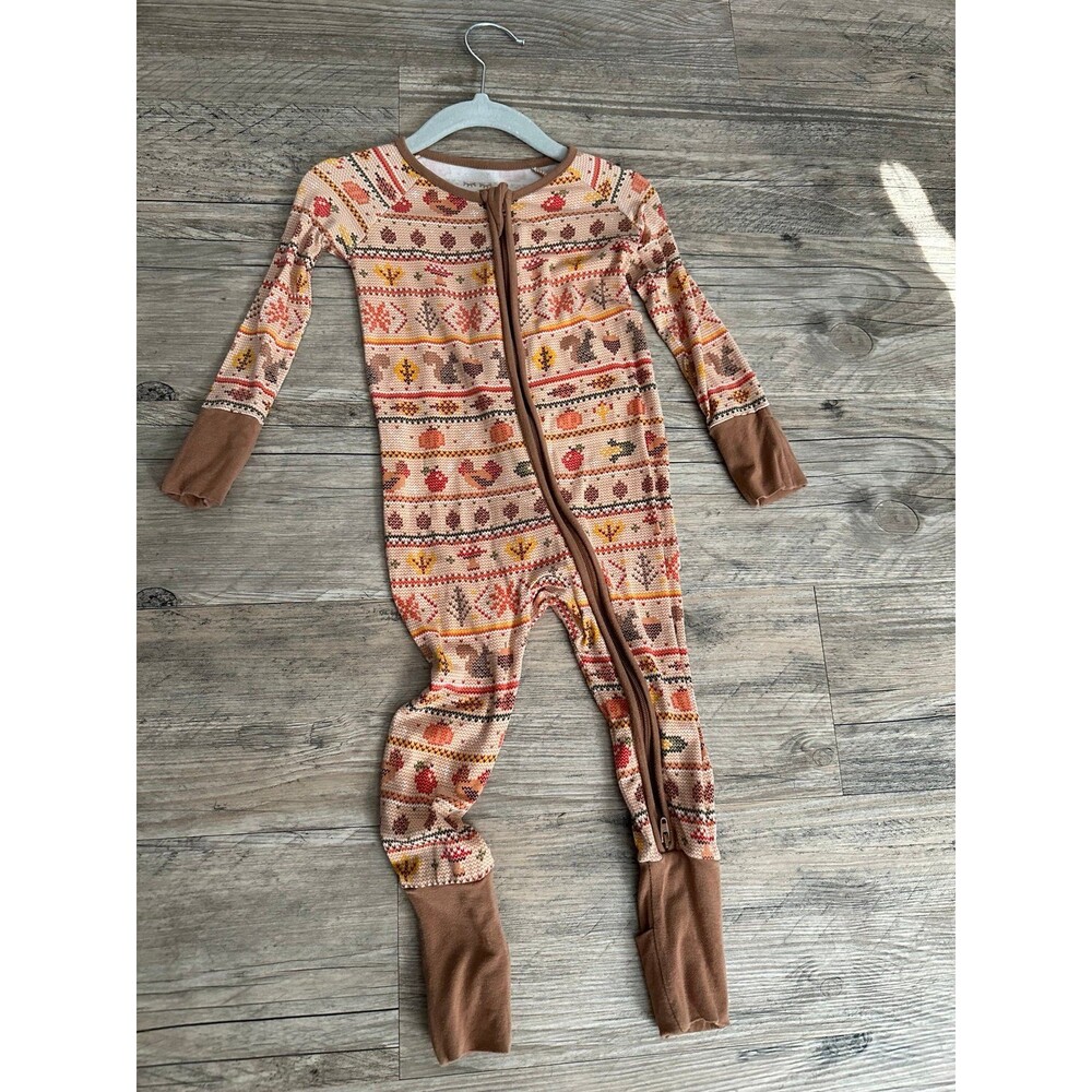 Little Sleepies  - 6/12 month - Fall Print 2way zipper
